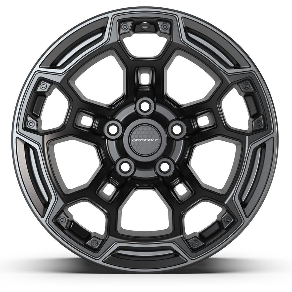 17x9 DF03B Satin Black with Dark Satin Charcoal 2-Tone - 5x127 -12ET
