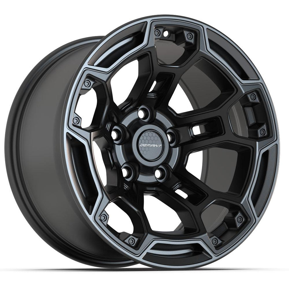 17x9 DF03B Satin Black with Dark Satin Charcoal 2-Tone - 5x127 -12ET