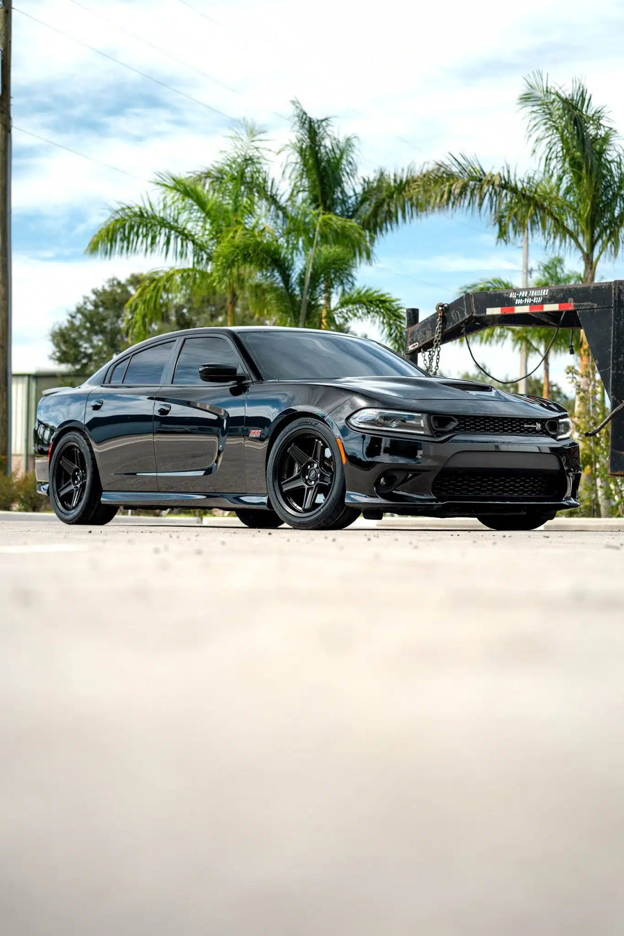 DODGE CHARGER 392 DEFIANT WHEELS DF07 20X9.5 FRONT 20X10.5 REAR NITTO NT05 275X40X20 FRONT 315X35X20 REAR TIRES STOCK SUSPENSION