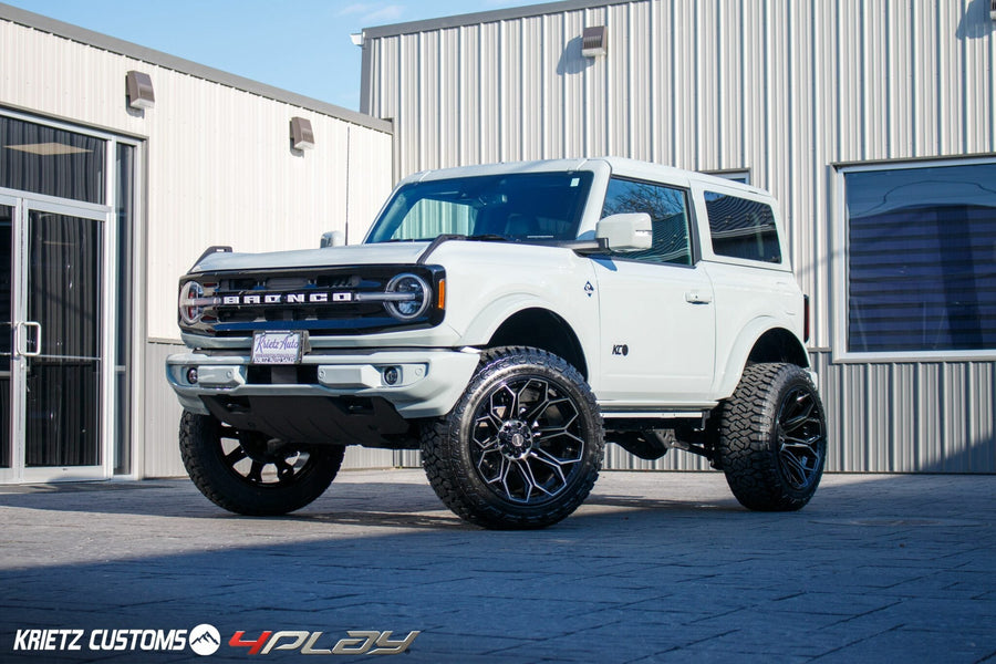 FORD BRONCO 4PLAY WHEELS RIMS 4P83 22X12 35X12.5X22 FURY TIRES 3.5 ROUGH COUNTRY SUSPENSION BY KRIETZ CUSTOMS
