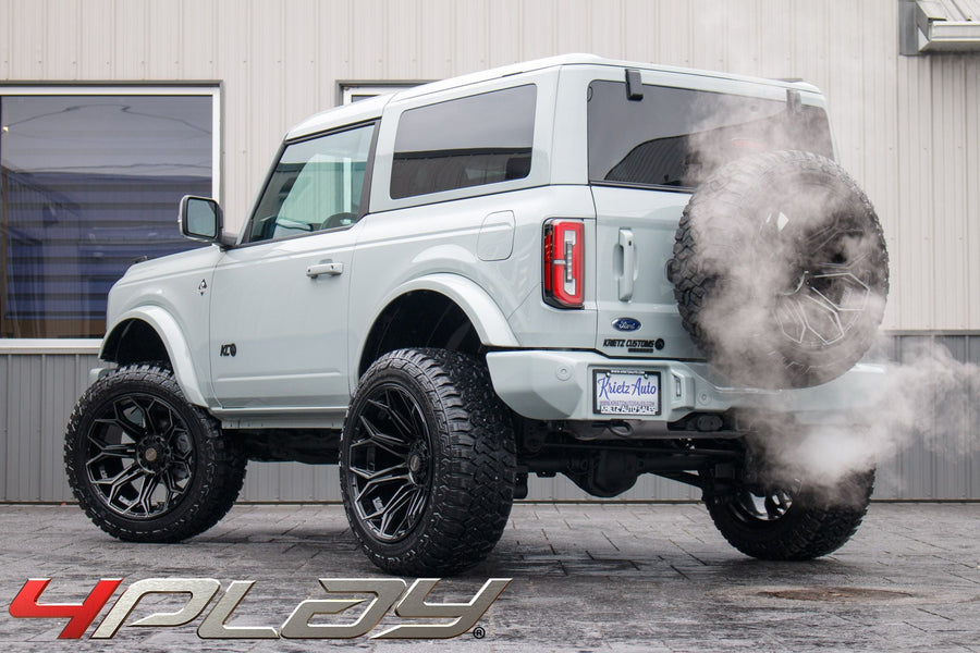 FORD BRONCO 4PLAY WHEELS RIMS 4P83 22X12 35X12.5X22 FURY TIRES 3.5 ROUGH COUNTRY SUSPENSION BY KRIETZ CUSTOMS