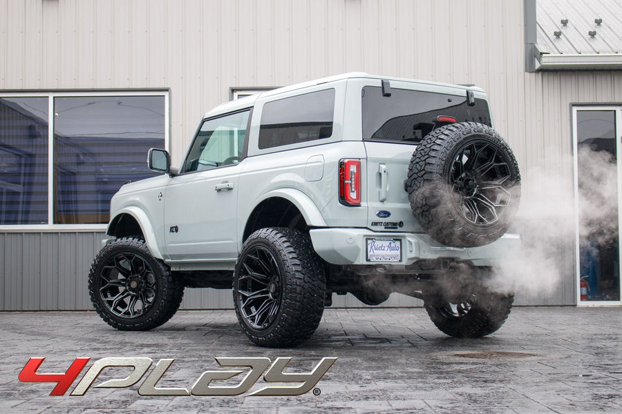 FORD BRONCO 4PLAY WHEELS RIMS 4P83 22X12 35X12.5X22 FURY TIRES 3.5 ROUGH COUNTRY SUSPENSION BY KRIETZ CUSTOMS