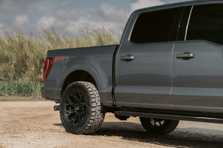 FORD F150 4PLAY WHEELS 4P83 20X9 33X12.5X20 FALKEN TIRES 2 INCH FRONT LEVEL SUSPENSION 4P PLUS FITMENT ORIGINAL FORMAT