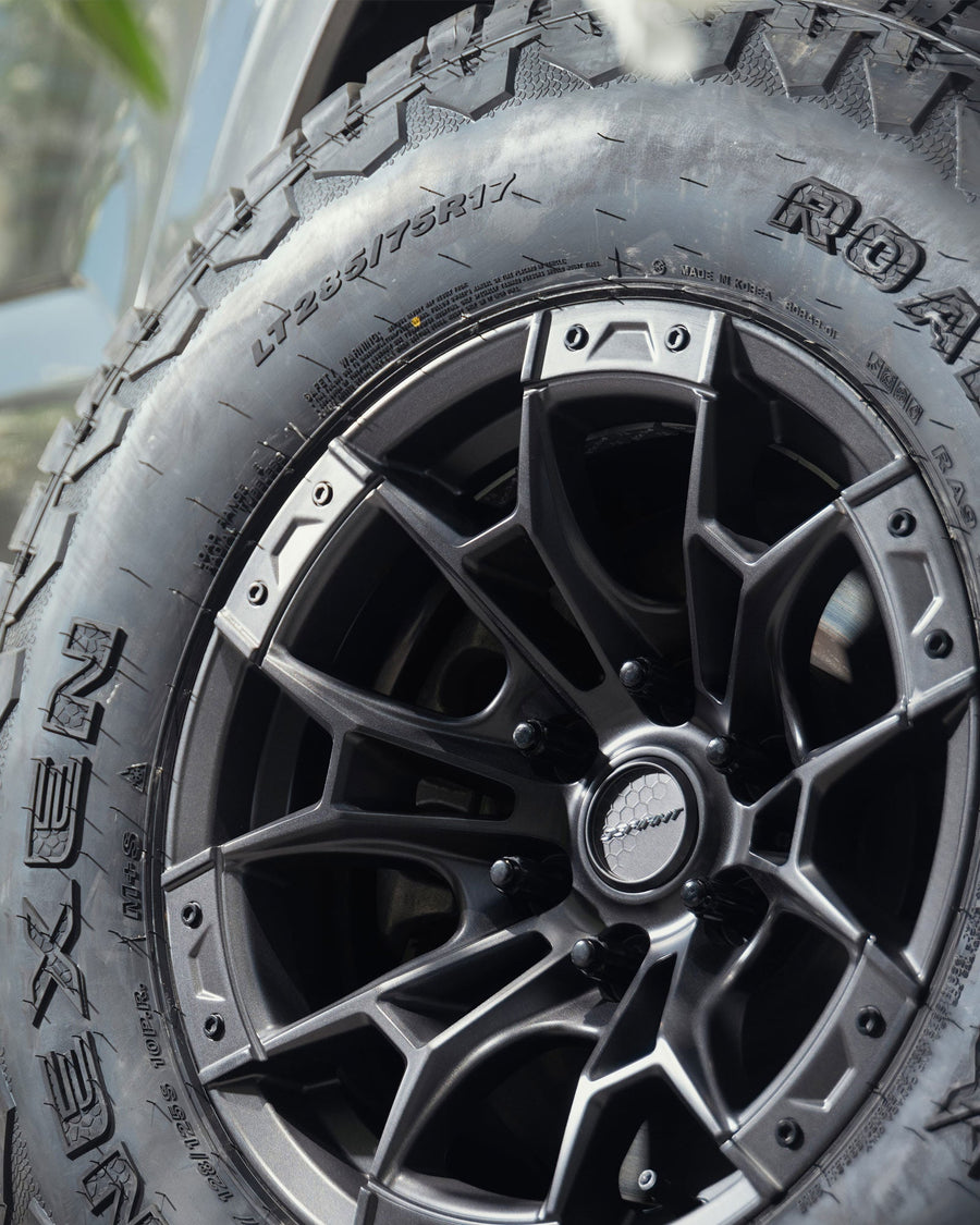 FORD F150 RIMS 17X9-6 DEFIANT WHEELS DF04 285X75X17 TIRES FORD TREMOR