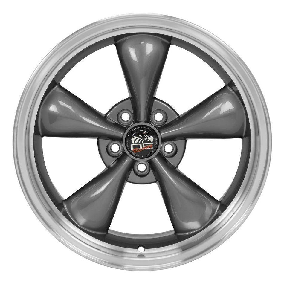 18x9 FR01 Gloss Anthracite Machined Lip - 5x114.3 +24ET