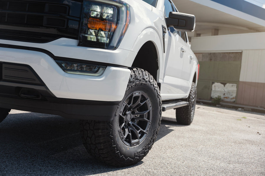 Ford F150 DEFIANT Wheels DF04 Dark Satin Charcoal 17×9 285-75-17 Falken Wildpeak Tire