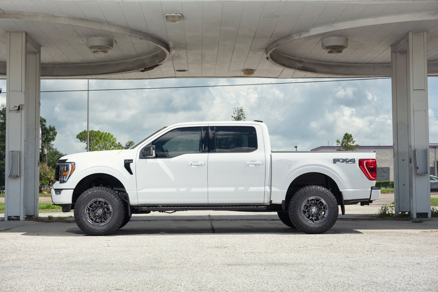 Ford F150 DEFIANT Wheels DF04 Dark Satin Charcoal 17×9 285-75-17 Falken Wildpeak Tire