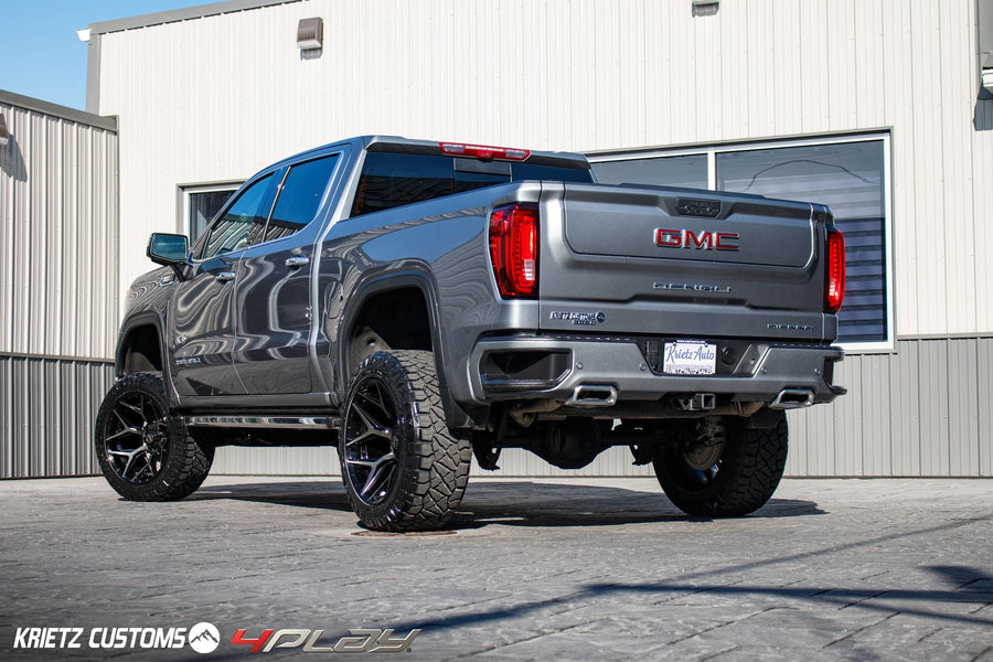 GMC 1500 SIERRA DENALI 4PLAY WHEELS RIMS 4P06 22X12 35X12.5X22 NITTO TIRES 6 INCH ROUGH COUNTRY LIFT BY KRIETZ CUSTOMS
