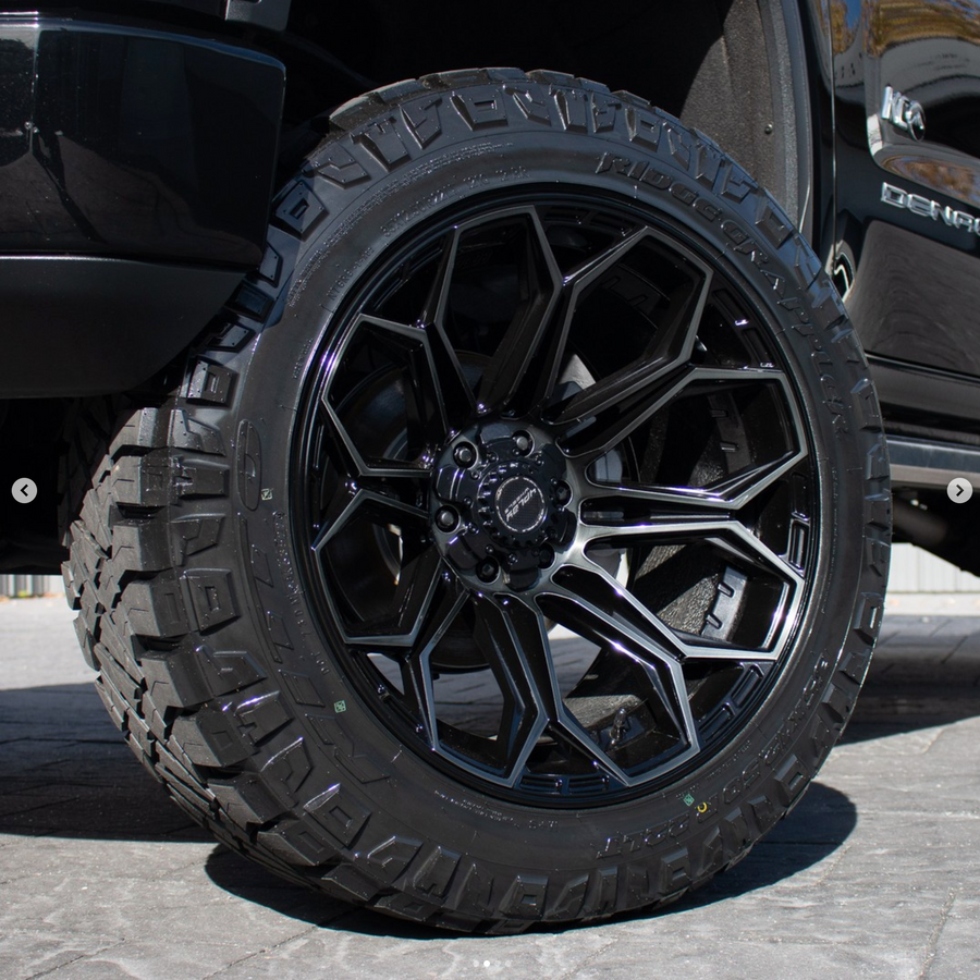 GMC 1500 SIERRA DENALI 4PLAY WHEELS RIMS 4P06 G3 22X12 KRIETZ CUSTOMS 35X12.5X22 NITTO TIRES