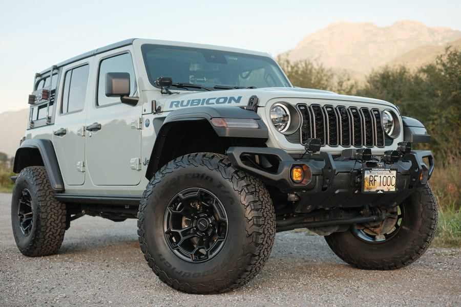 JEEP WRANGLER DF03 17X9 SATIN BLACK CHARCOAL DEFIANT WHEELS GRAY WOLF OVERLAND