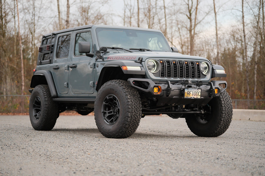 JEEP WRANGLER RUBICON DF03 17X9 SATIN BLACK CHARCOAL DEFIANT WHEELS GRAY WOLF OVERLAND