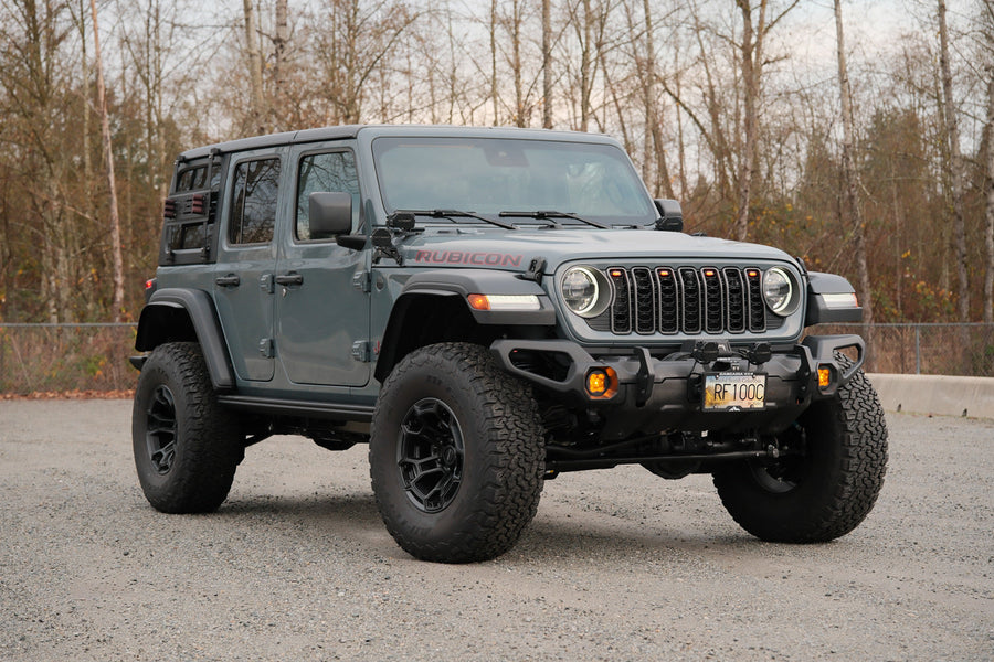 JEEP WRANGLER RUBICON DF03 17X9 SATIN BLACK CHARCOAL DEFIANT WHEELS GRAY WOLF OVERLAND