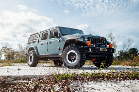 Jeep Gladiator DEFIANT Wheels DF01 Black Milled 17x8 37x12.5R17 Yokohama Tire