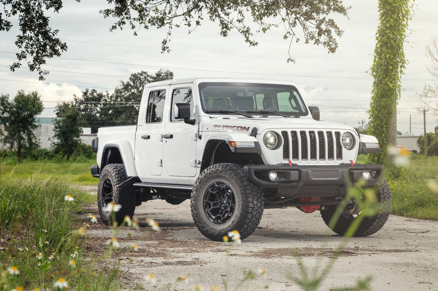Jeep Gladiator DEFIANT Wheels DF03 Gloss Black 17×9 35x12.5x17 TOYO Open Country Tire