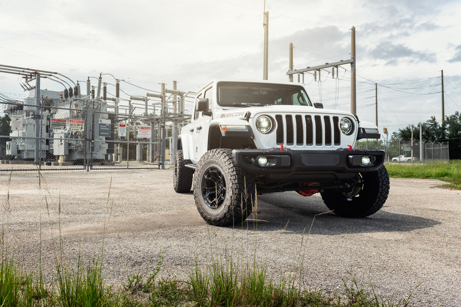 Jeep Gladiator DEFIANT Wheels DF03 Gloss Black 17×9 35x12.5x17 TOYO Open Country Tire