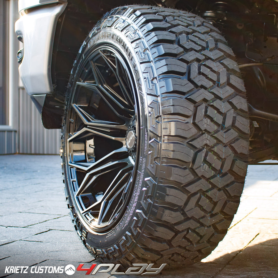 RAM 1500 4PLAY WHEELS RIMS 4P83 22X12 35X12.5X22 FURY TIRES 6 INCH ROUGH COUNTRY LIFT BY KRIETZ CUSTOMS