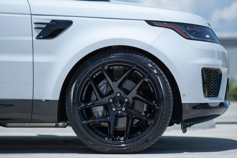 RANGE ROVER SPORT DEFIANT WHEEL DF05 22X10 BLACK RIMS 275X40X22 PIRELLI TIRE