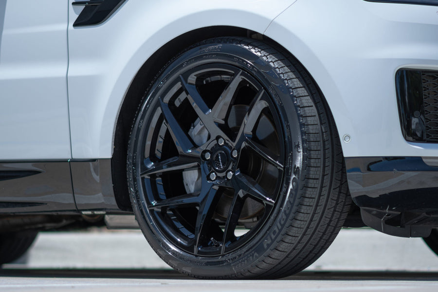 RANGE ROVER SPORT DEFIANT WHEEL DF05 22X10 BLACK RIMS 275X40X22 PIRELLI TIRE