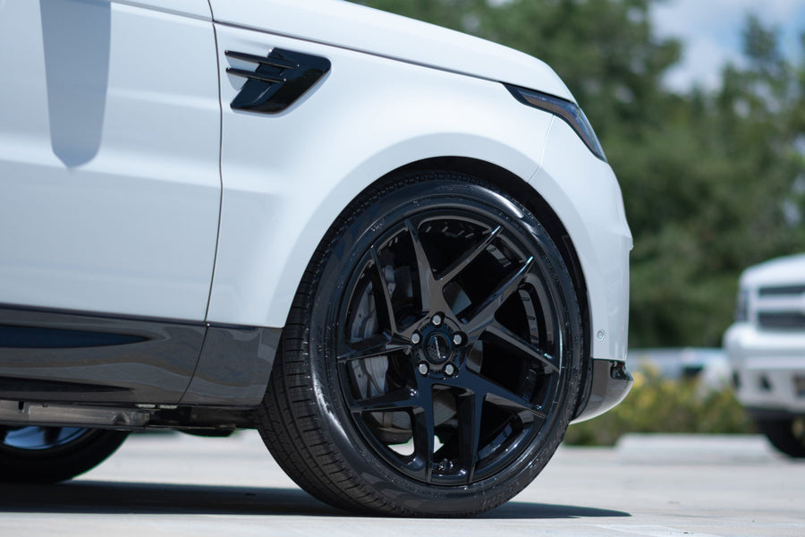 RANGE ROVER SPORT DEFIANT WHEEL DF05 22X10 BLACK RIMS 275X40X22 PIRELLI TIRE