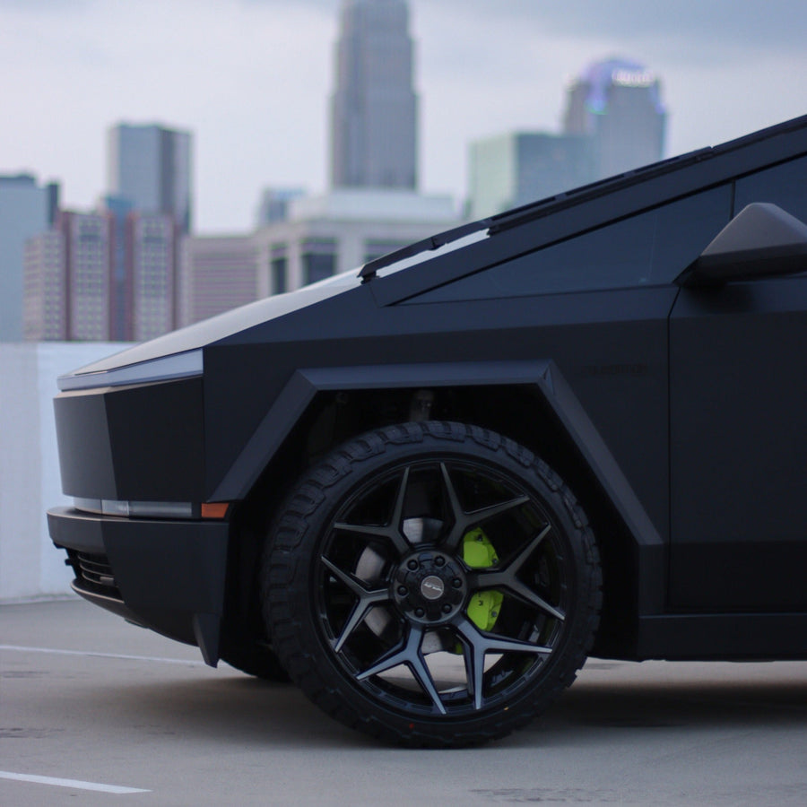 ’24 Tesla Cybertruck on 4PLAY Wheels 4P06 24x12 Wrapped in 33x12.5x24 Tires by Wheel and Tire Exchange