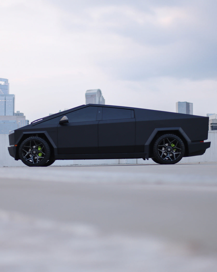 ’24 Tesla Cybertruck on 4PLAY Wheels 4P06 24x12 Wrapped in 33x12.5x24 Tires by Wheel and Tire Exchange