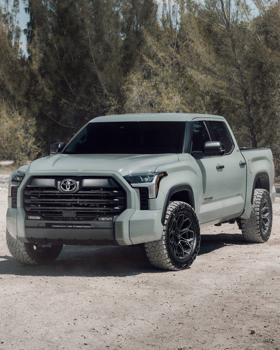TOYOTA TUNDRA RIMS 4PLAY WHEELS 4P83 20X9 0 ET 33X12.5X20 FALKEN TIRES STOCK SUSPENSION
