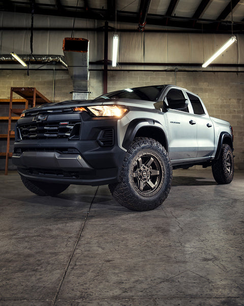 Chevrolet Colorado Trail Boss 4PLAY Wheels S63 18x9 Rims 275x70x18 Nitto Ridge Grappler Tires Stock Suspension