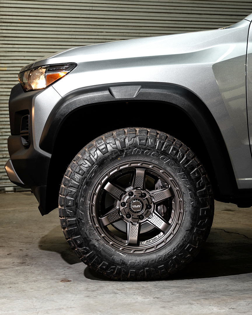 Chevrolet Colorado Trail Boss 4PLAY Wheels S63 18x9 Rims 275x70x18 Nitto Ridge Grappler Tires Stock Suspension