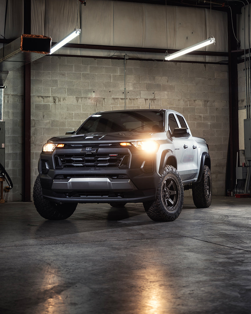 Chevrolet Colorado Trail Boss 4PLAY Wheels S63 18x9 Rims 275x70x18 Nitto Ridge Grappler Tires Stock Suspension