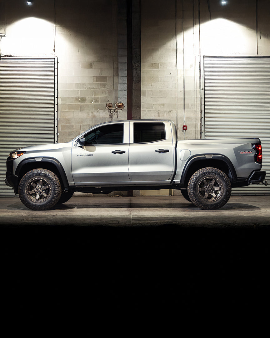 Chevrolet Colorado Trail Boss 4PLAY Wheels S63 18x9 Rims 275x70x18 Nitto Ridge Grappler Tires Stock Suspension