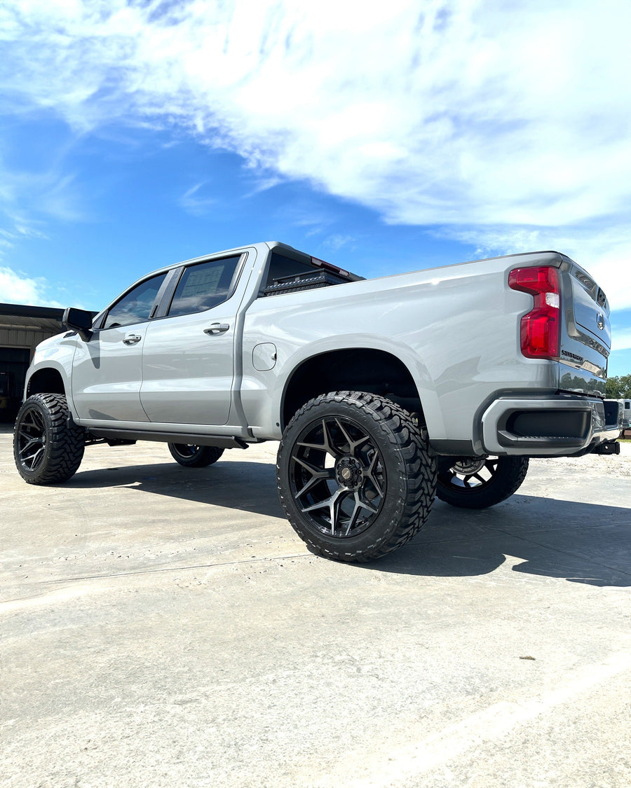 ’24 Chevrolet Silverado on 24x12 4P06 4PLAY Wheels, 37 inch tires, 7” BDS lift, by Woody Folsom Customs