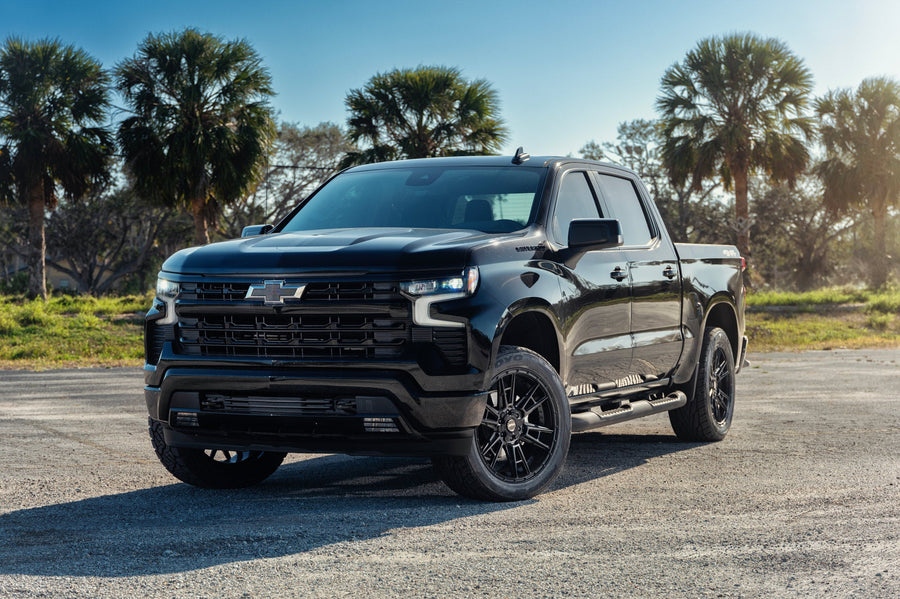 Chevrolet Silverado 4PLAY Wheels Rims 4PS20 22x10 305x45x22 Toyo Tires Stock Suspension