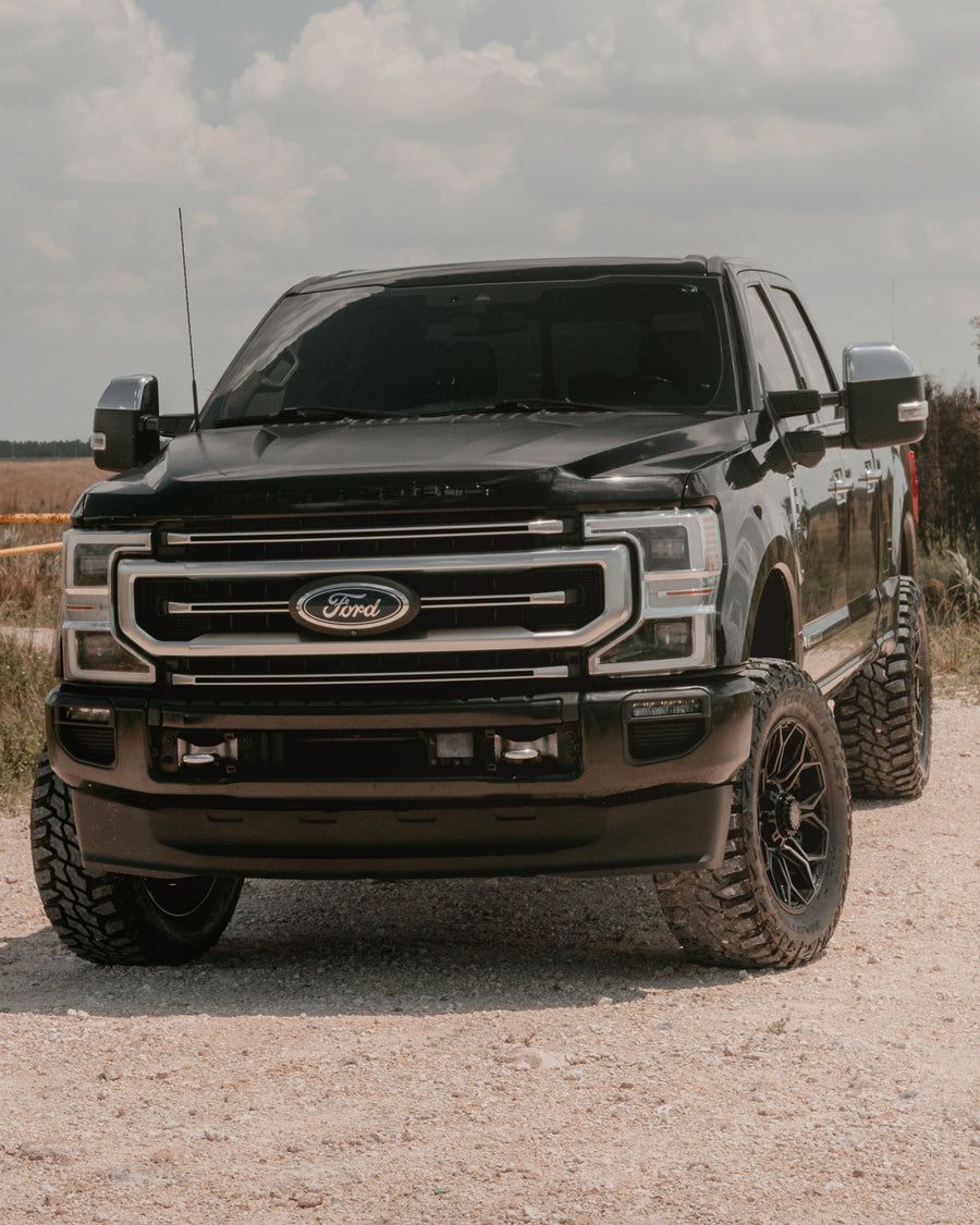 Ford F250 4PLAY Wheels 4P83 20x9-0 35x12.5x20 Mastercraft Tires 3.5 Inch Lift