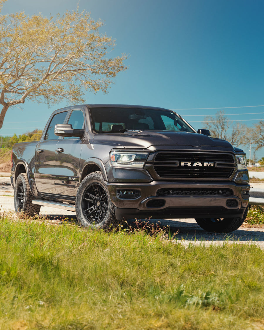 Ram 1500 4PLAY Wheels 4PS20 20x9 Nitto Tires 33x12.5x20 Stock Suspension